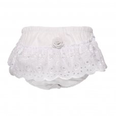 FP16-W: White Cotton Frilly Pants (NB-18 Months)